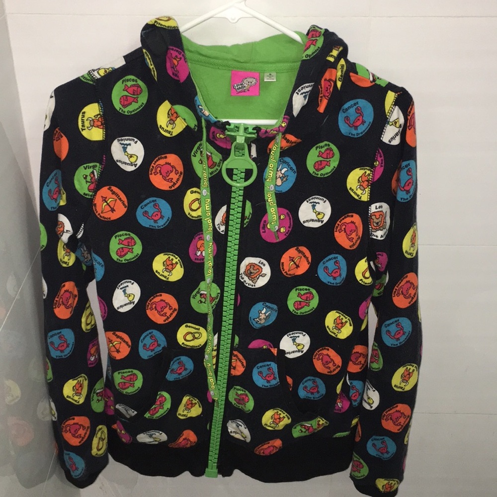 Oversized zipper Zodiac Hoodie